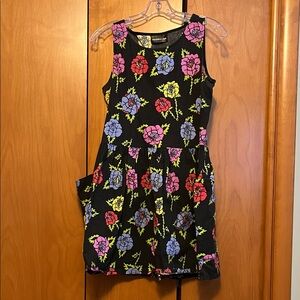 Nooworks Black Dress with Colorful Floral Design